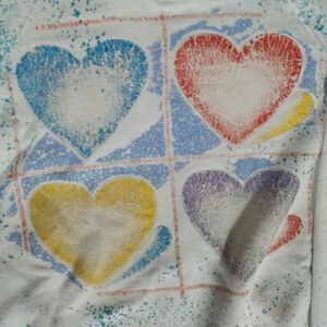 Vintage Hearts Illustration Crewneck Sweatshirt